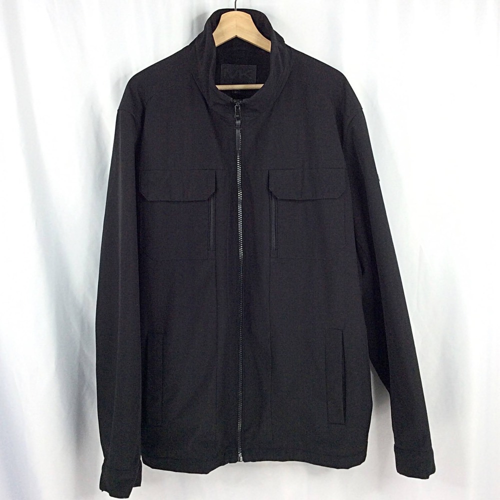 Michael Kors Softshell Jacket Men's Size 2XLT Black Full Zip Pockets